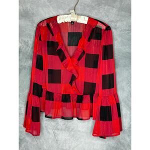 INC Top Blouse Women Small y2K Sheer Coquette Romantic Cocktail Party Retro